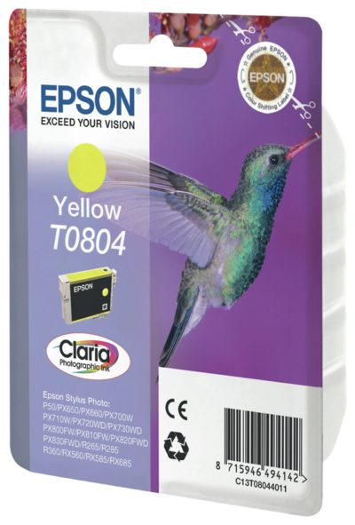 Epson Claria Yellow Ink Cartridge (T0804) Epson Claria Yellow Ink Cartridge (T0804)